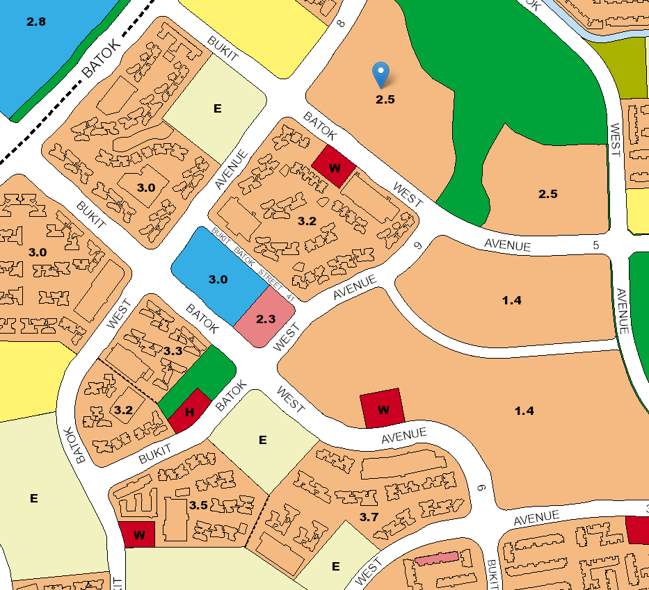 Screenshot of the huge plot of upcoming residences around this BTO